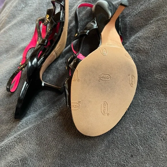 Sale 🔥 Alexander McQueen Black Patent Leather Heels Strap Sandals Size 6 - Picture 6 of 9